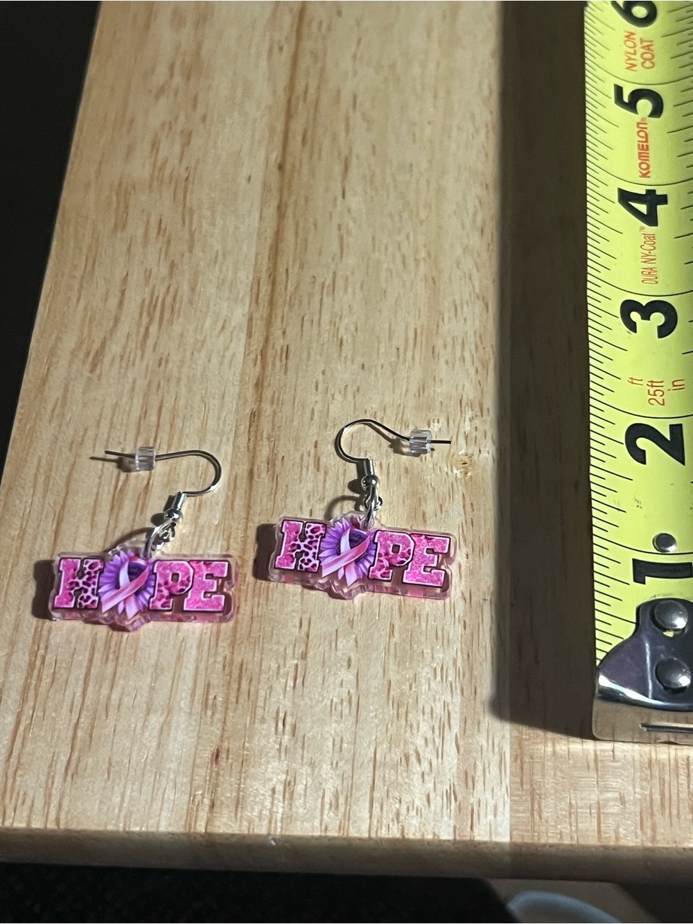 Hope Pink Ribbon Dangle Earrings for women E213